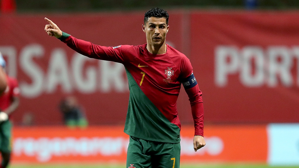 Cristiano Ronaldo of Portugal in action during their Nations League clash with Spain at the Municipal Stadium in Braga, Portugal, September 27, 2022. /CFP