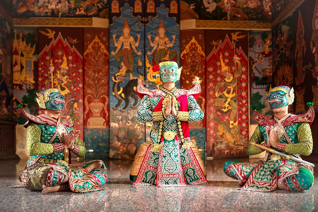 Artists performing the Khon dance, a traditional Thai dramatic art. /CFP