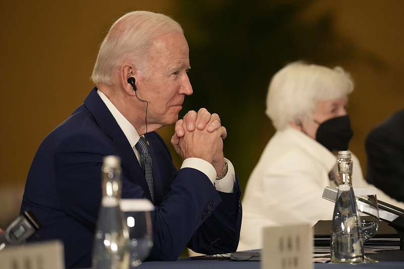 U.S. President Joe Biden listens to Chinese President Xi Jinping during their meeting on the sidelines of the G20 summit meeting in Bali, Indonesia, November 14, 2022. /CFP
