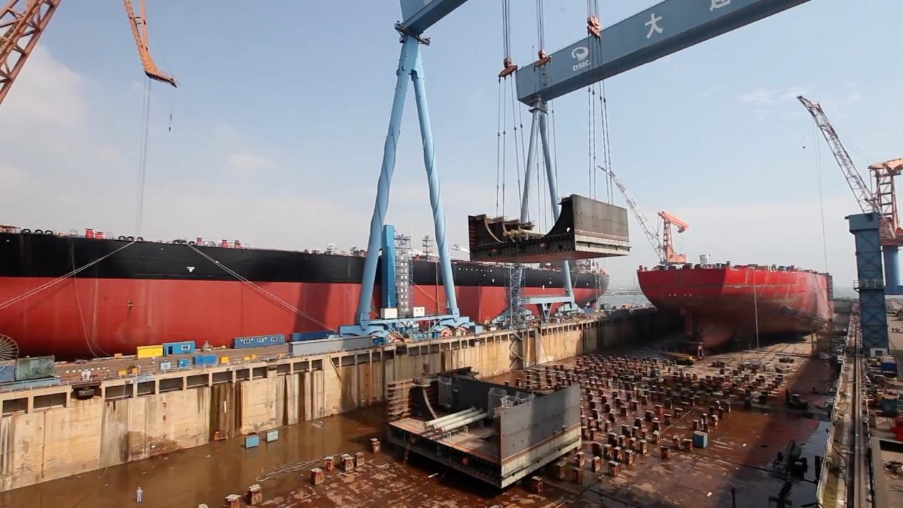 Dalian Shipyard, where China's first aircraft carrier was built. /CGTN