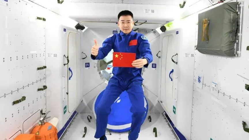 Taikonaut Chen Dong at the China Space Station. /Our Space