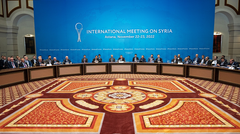 Participants attend the Astana Format talks at the International meeting on Syria, in Astana, Kazakhstan, November 23, 2022. /CFP