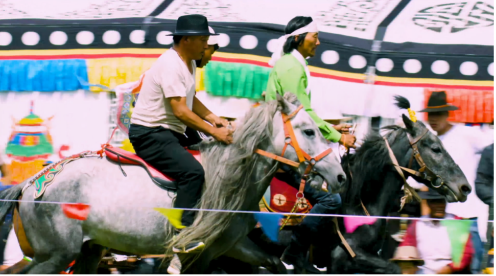 A Tibetan horse race.  /CGTN