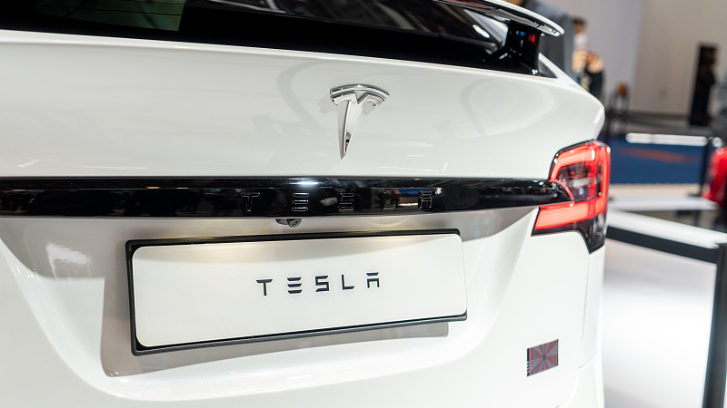 A Tesla car is displayed at the China International Import Expo (CIIE) in Shanghai, China, November 7, 2022. /CFP