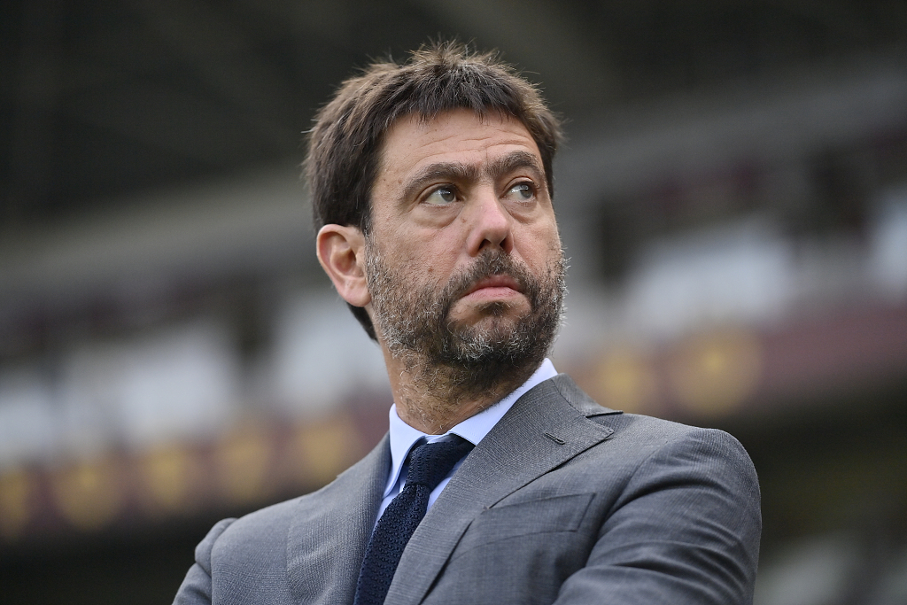 Juventus President Andrea Agnelli during a Serie A match between Juventus and Torino FC at Stadio Olimpico di Torino in Turin, Italy, October 15, 2022. /CFP