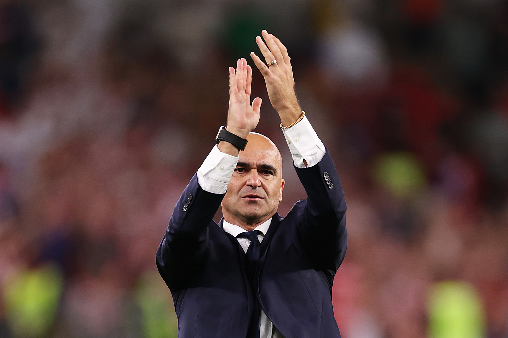 Roberto Martinez, manager of Belgium, looks on after the 0-0 draw against Croatia in the FIFA World Cup game at the Ahmad Bin Ali Stadium in Qatar, December 1, 2022. /CFP