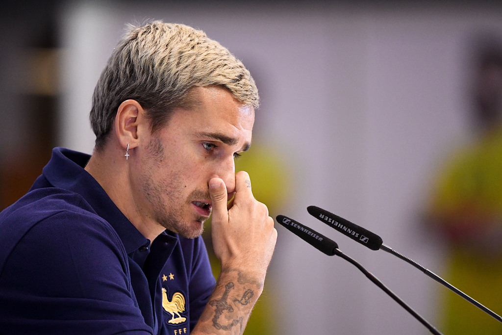 Antoine Griezmann of France attends the press conference for the FIFA World Cup in Doha, Qatar, December 2, 2022. /CFP