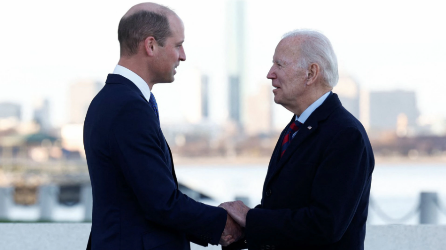 U.S. President Joe Biden meets Britain's Prince William, Prince of Wales at the John F. Kennedy Library and Museum in Boston, Massachusetts, U.S., December 2, 2022. /Reuters