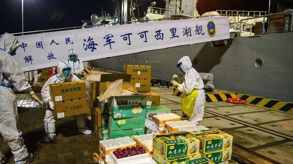 The 42nd naval escort taskforce of the Chinese PLA replenishes supplies at the port of Djibouti, November 29, 2022. /Official WeChat account of PLA Navy