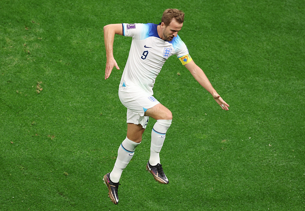 Harry Kane of England after scoring the second goal during their World Cup clash with Senegal at the Al-Bayt Stadium in Al Khor, Qatar, December 4, 2022. /CFP