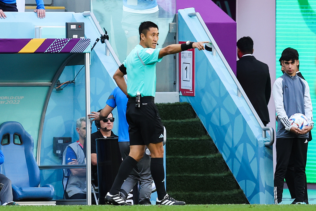 Ma Ning, 43, is the only Chinese referee at the ongoing Qatar World Cup. He acted as the fourth official in six games during the group stage. /CFP