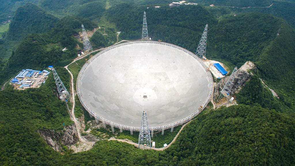 The 500-meter Aperture Spherical Radio Telescope in Pingtang County, Guizhou Province, China. /CFP