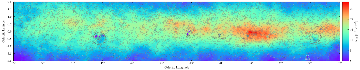 The distribution map of the interstellar hydrogen atom gas revealed by FAST. /National Astronomical Observatories of the Chinese Academy of Sciences