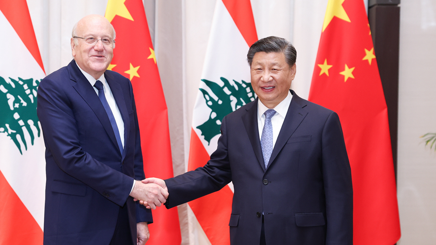Chinese President Xi Jinping meets with Lebanese Prime Minister Mikati