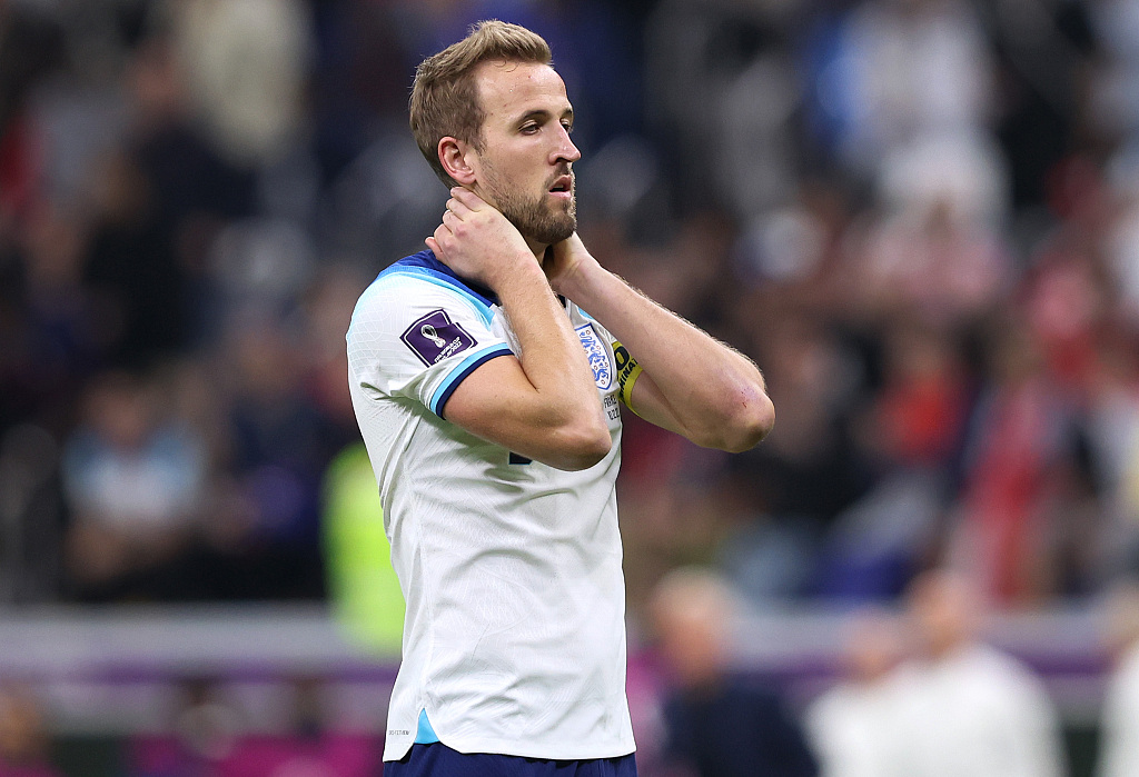 Harry Kane of England looks on in the FIFA World Cup quarterfinals against France at Al Bayt Stadium in Qatar, December 10, 2022. /CFP