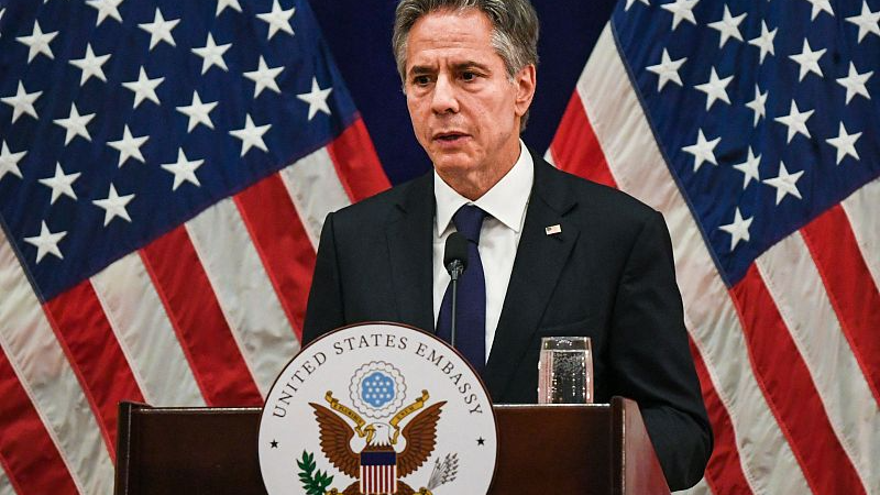 U.S. Secretary of State Anthony Blinken takes part in a press conference in Phnom Penh, Cambodia, August 5, 2022. /CFP