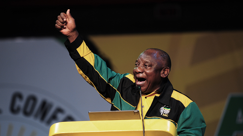 Cyril Ramaphosa, South Africa's president, speaks on the opening day of the 55th national conference of the African National Congress party in Johannesburg, South Africa, December 16, 2022. /CFP