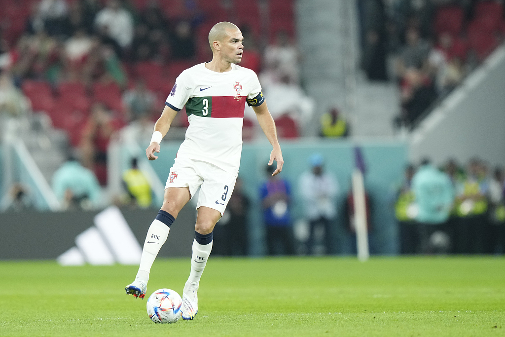 Pepe of Portugal controls the ball during the quarterfinal with Morocco at Al Thumama Stadium in Doha, Qatar, December 10, 2022. /CFP