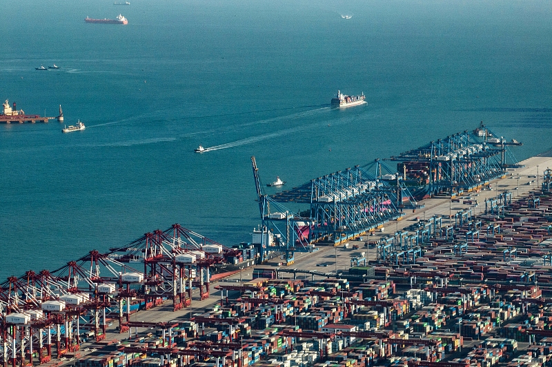The Qianwan container terminal of Qingdao Port in east China's Shandong Province, December 14, 2022. /CFP