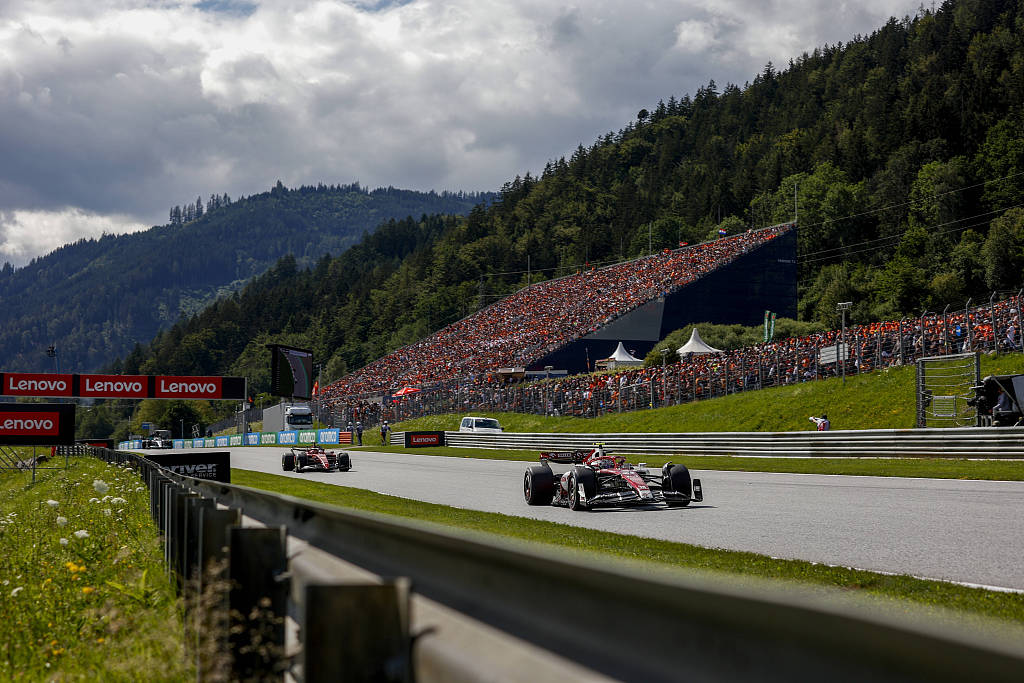 Zhou Guanyu drives during the Austrian GP at Red Bull Ring in Spielberg, Austria, July 10, 2022. /CFP 