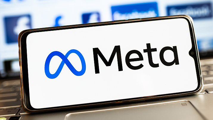 Meta logo displayed on a smartphone. /CFP