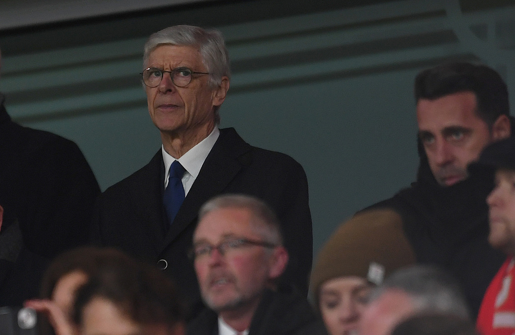 Arsene Wenger looks on during Arsenal's Premier League clash with West Ham United at Emirates Stadium in London, England, December 26, 2022. /CFP 