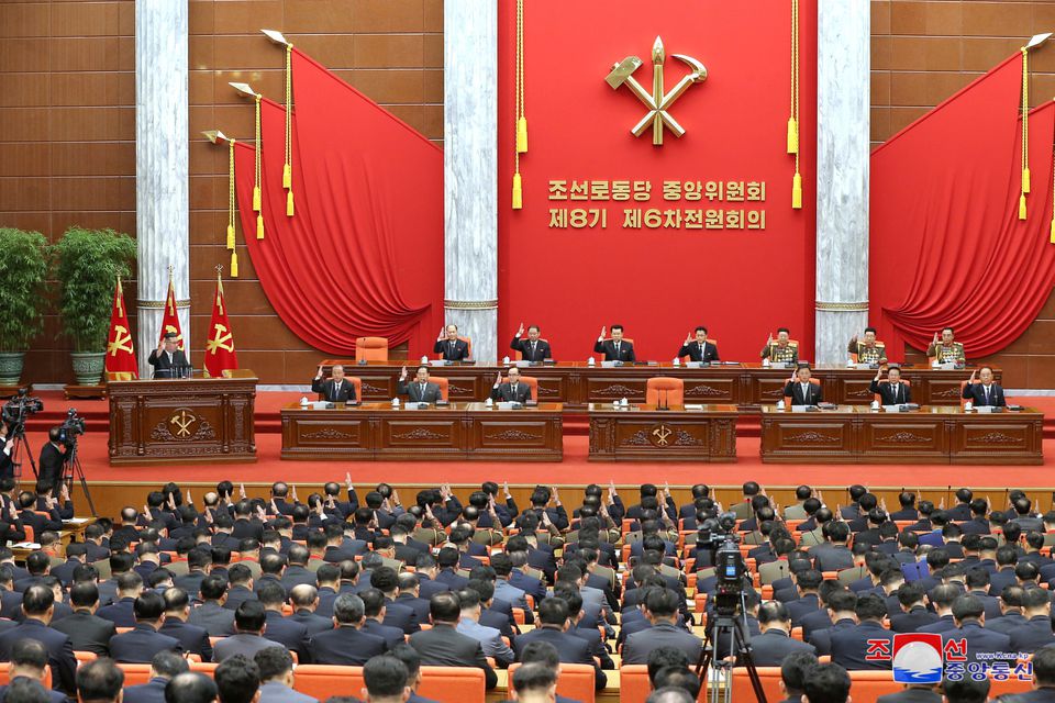Kim Jong Un, general secretary of the Workers' Party of Korea (WPK) of the DPRK, attends the Sixth Enlarged Plenary Meeting of 8th Central Committee of the WPK in Pyongyang, DPRK, in this undated photo released on December 26, 2022 by KCNA. /Reuters
