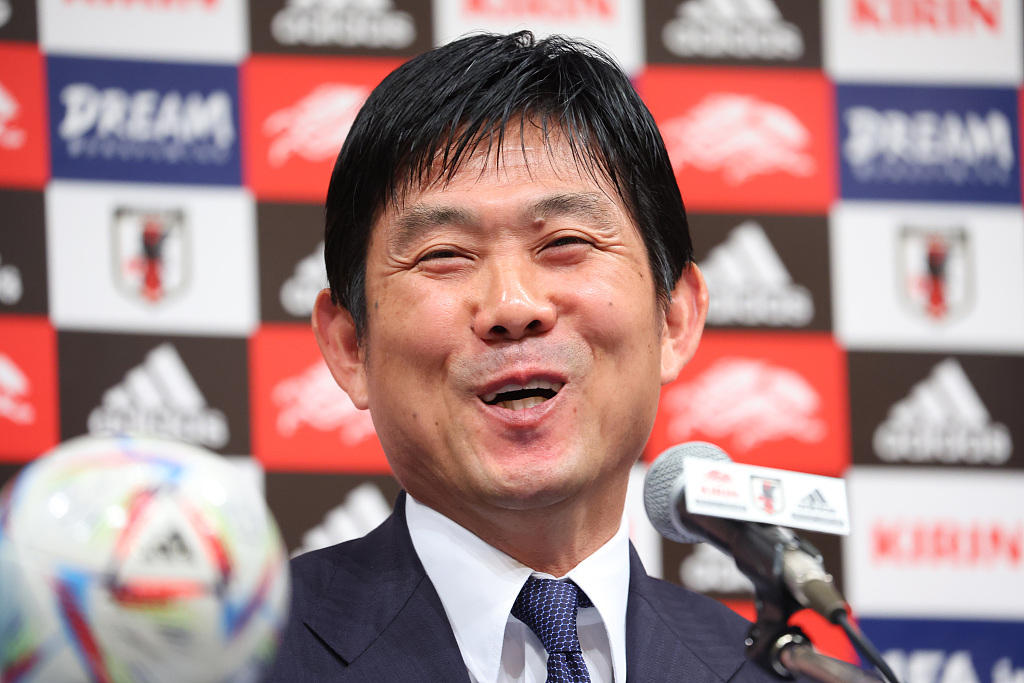 Hajime Moriyasu, head coach of Japan's national football team, attends a press conference of the Japan Football Association in Tokyo, Japan, December 28, 2022. /CFP