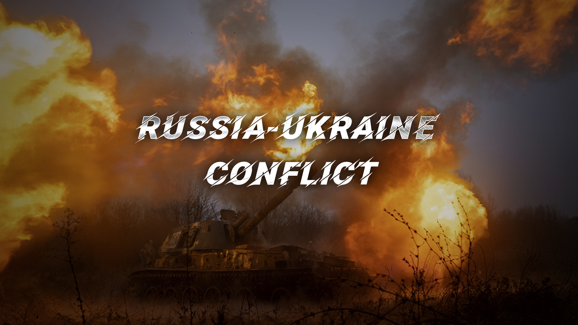 Ukrainian self-propelled artillery shoots at Russian forces at a front line in the Kharkiv region, Ukraine, December 24, 2022. /CFP