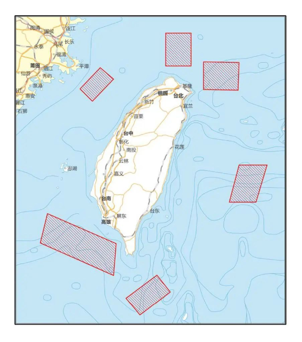 The plan of Chinese People's Liberation Army's military drills near China's Taiwan Island. /Xinhua