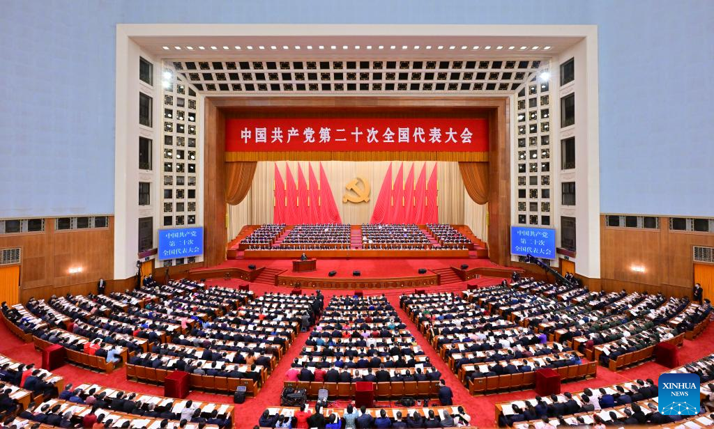 The 20th National Congress of the Communist Party of China (CPC) opens at the Great Hall of the People in Beijing, capital of China, October 16, 2022. /Xinhua