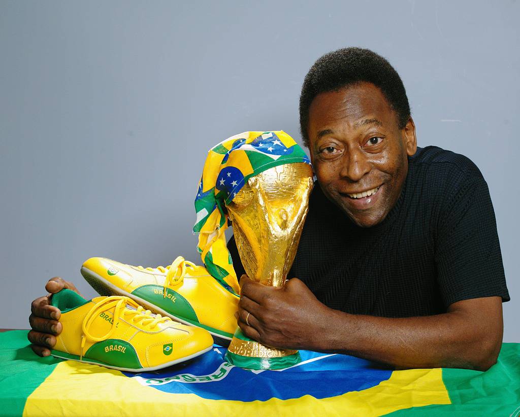 Pele was the only footballer to win the World Cup three times, lifting the trophy in 1958, 1962 and 1970. /CFP