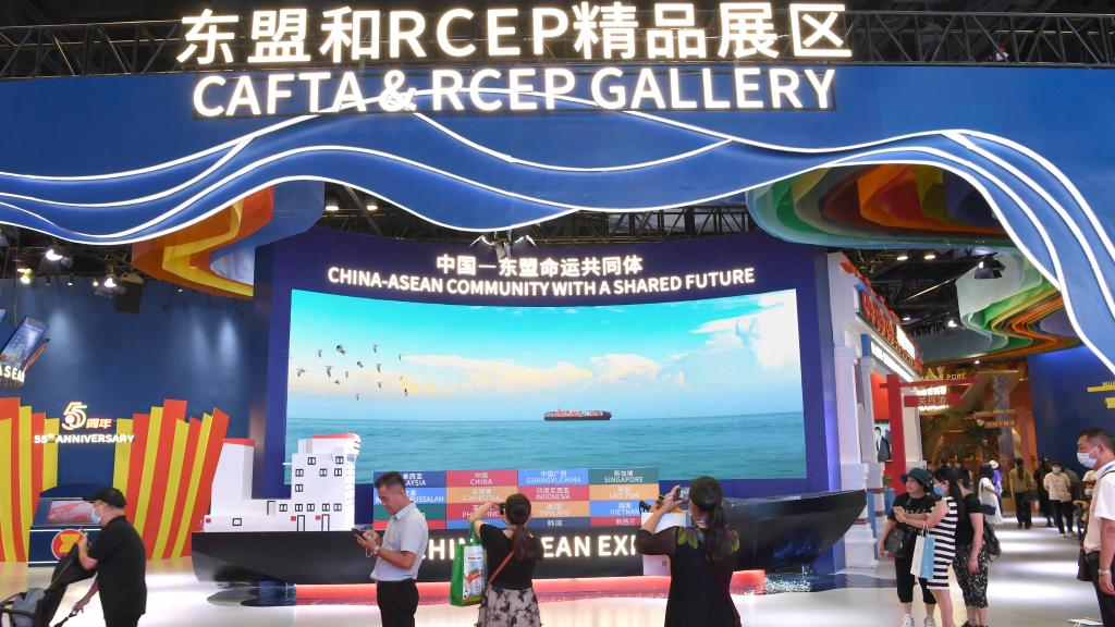 The CAFTA and RCEP Gallery during the 19th China-ASEAN Expo, Guangxi Zhuang Autonomous Region, China, September 19, 2022. /Xinhua
