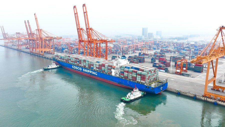 The container terminal of Qinzhou Port in the Guangxi Zhuang Autonomous Region, China, March 2, 2022. /Xinhua