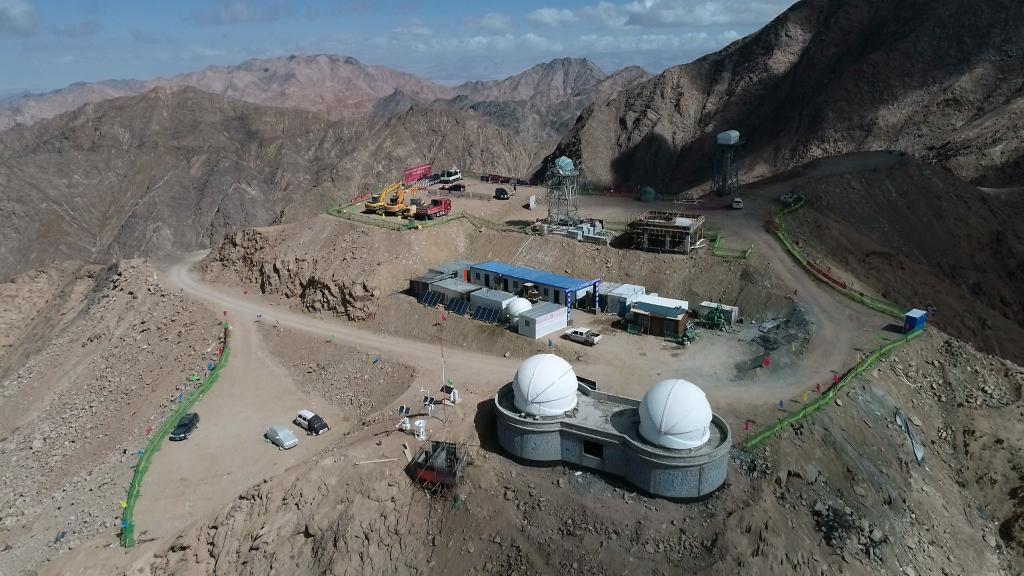 The construction site of the observation site in the town of Lenghu in northwest China's Qinghai Province, March 13, 2022. /Xinhua