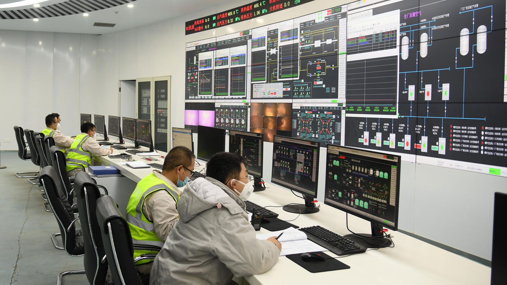 Engineers monitor the operation of Yanghuopan Power Station. /CMG