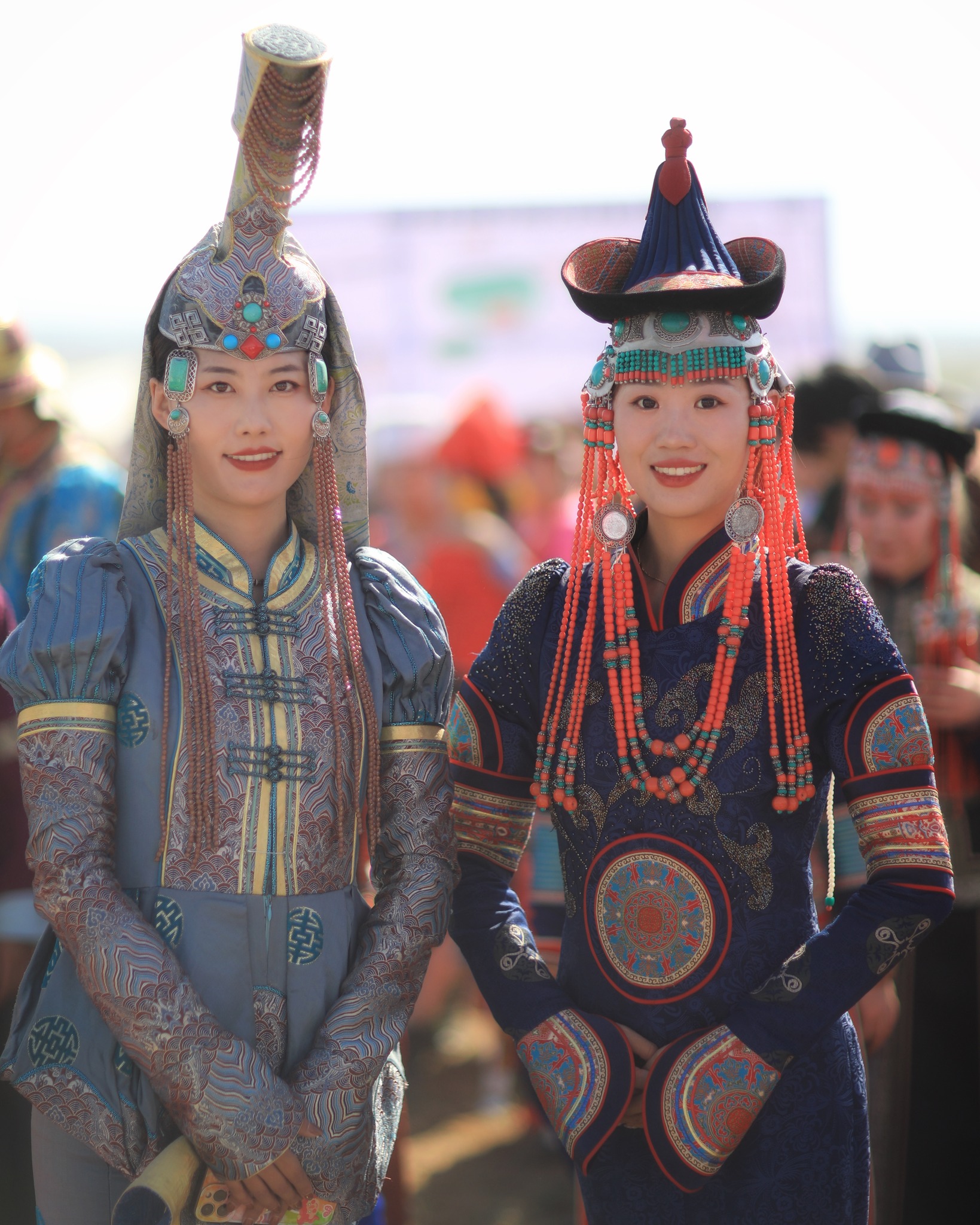 People wearing traditional clothes celebrated Naadam Festival in north China's Inner Mongolia Autonomous Region in July 2022. /CFP