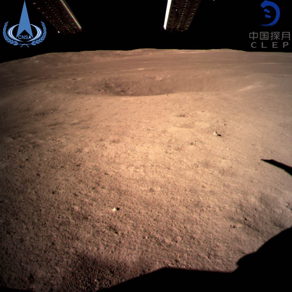 Chang'e-4 captures world's first close picture of the moon's far side, January 3, 2019. /CNSA