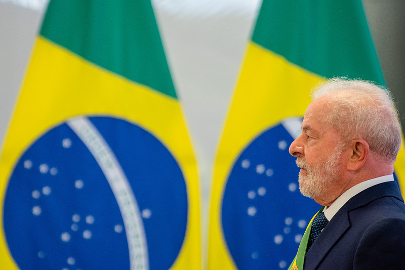 Luiz Inacio Lula da Silva, Brazil's president, after being sworn-in during an inauguration ceremony at Planalto Palace in Brasilia, Brazil, January 1, 2023. /CFP