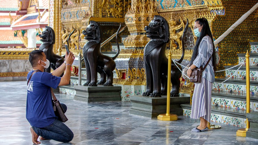 Tourists at the Grand Palace in Bangkok, Thailand, November 1, 2021. /Xinhua