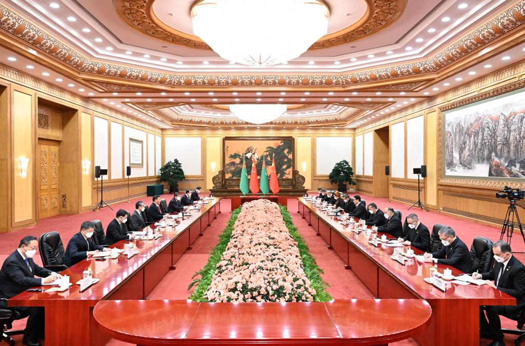 President Xi Jinping holds talks with President Serdar Berdimuhamedov at the Great Hall of the People in Beijing, January 6, 2023. /Xinhua