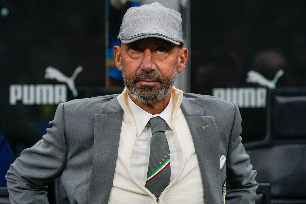 Gianluca Vialli, delegation chief of Italy, looks on during the UEFA Nations League game against England at Giuseppe Meazza Stadium in Milan, Italy, September 23, 2022. /CFP