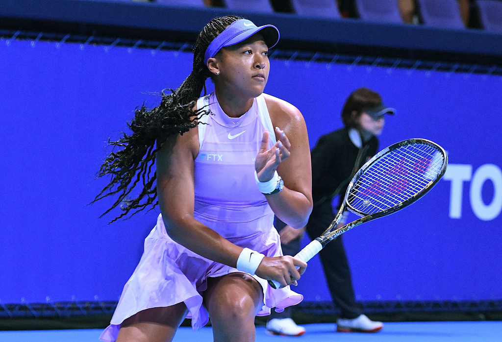 Naomi Osaka of Japan competes in her first round match at the Pan Pacific Open in Tokyo, Japan, September 20, 2022. /CFP