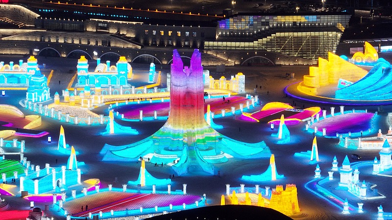 Live: View of Harbin Ice-Snow World in NE China – Ep. 3