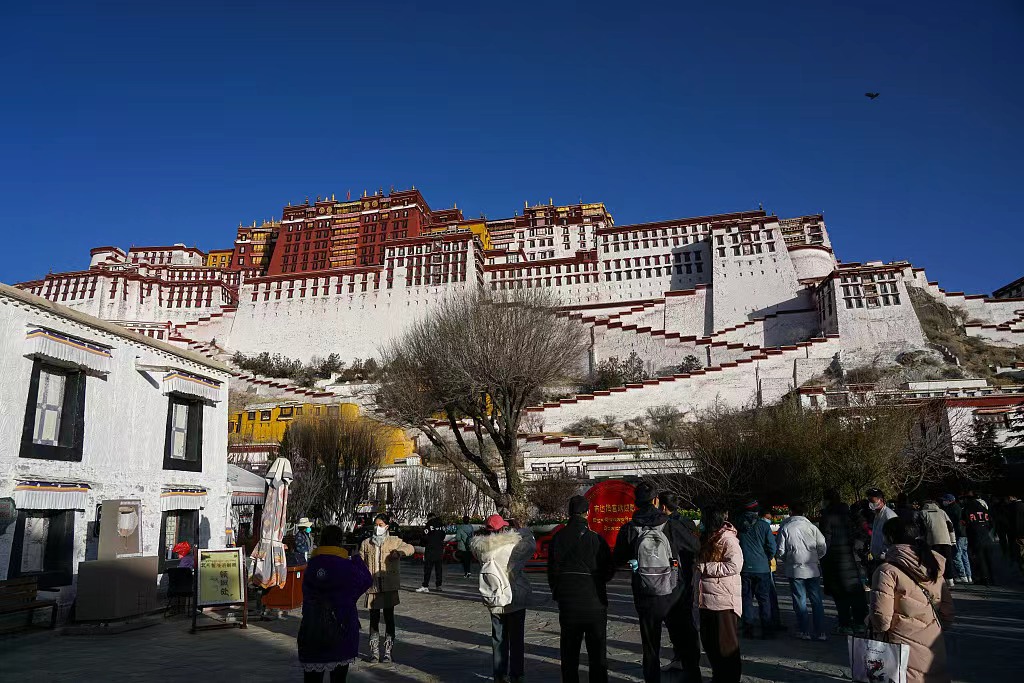 The Potala Palace reopened to the public for free visits after being closed for more than four months due to the COVID-19 epidemic, southwest China's Tibet Autonomous Region, January 3, 2023. /CFP