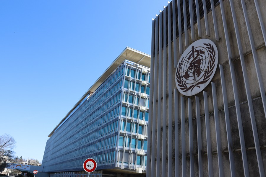 An exterior view of the headquarters of the World Health Organization in Geneva, Switzerland, March 30, 2021. /Xinhua