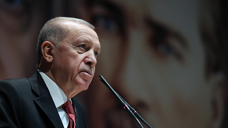 Turkish President Recep Tayyip Erdogan speaks during a meeting in Ankara, Türkiye, January 5, 2023. /CFP