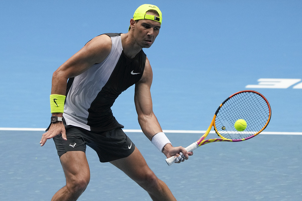 Rafael Nadal of Spain in practice ahead of the Australian Open at Melbourne Park in Melbourne, Australia, January 13, 2023. /CFP