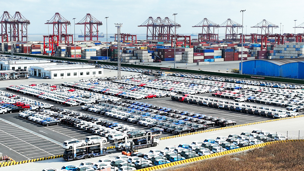 A batch of automobiles to be exported, Taicang Port, east China's Jiangsu Province, January 10, 2023. /CFP
