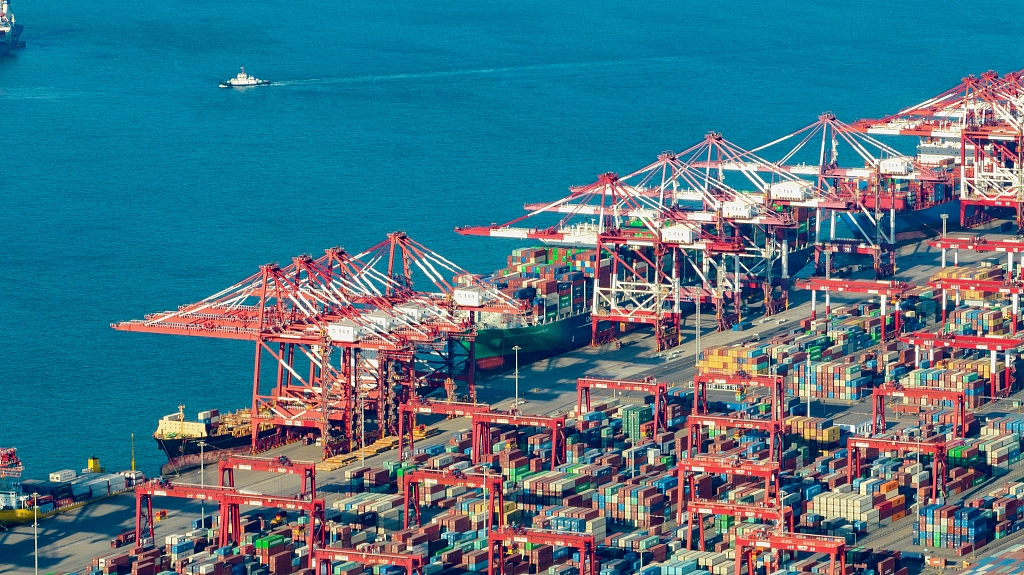 An aerial view of Qingdao Port in east China's Shandong Province, January 9, 2023. /CFP